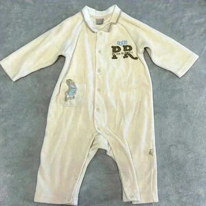 Peter Rabbit - Cream Velour Sleeper. Size  6 months